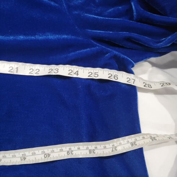 Vermont Country Store Womens Velvet Nightgown Size 3X Blue Housecoat Peacock - Picture 7 of 9